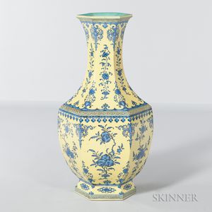 Large Blue and Yellow Vase