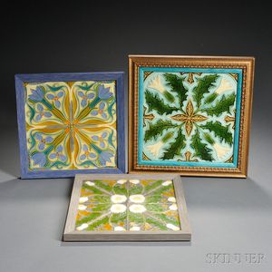 Three Framed Art Nouveau Tile Sets