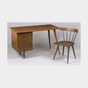 Paul McCobb Planner Desk Chair and Bookcase.