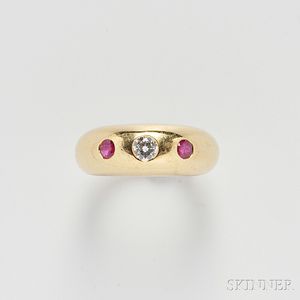 18kt Gold, Ruby, and Diamond Ring, Cartier