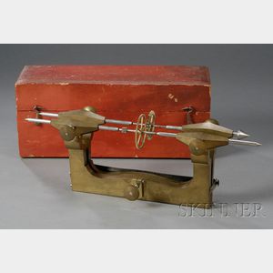 Large Brass and Steel Boxed Depthing Tool