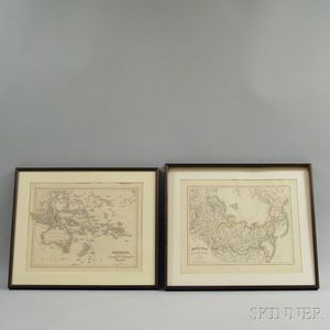 Two Italian Language Framed Maps