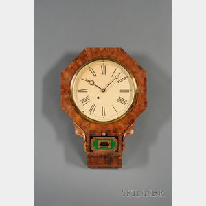 Mahogany Drop Octagon Wall Clock by New Haven Clock Company
