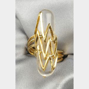 18kt Gold and Rock Crystal Ring, Lalaounis