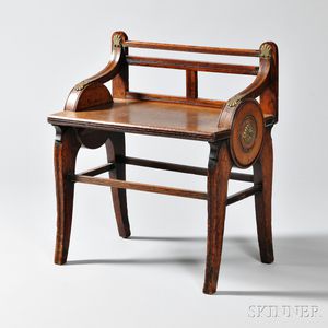 Regency-style Oak Hall Seat