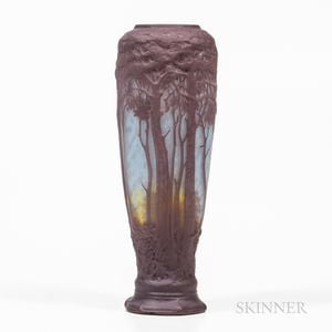 Daum Les Chenes Souffle Glass Vase