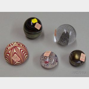 Five Glass Paperweights