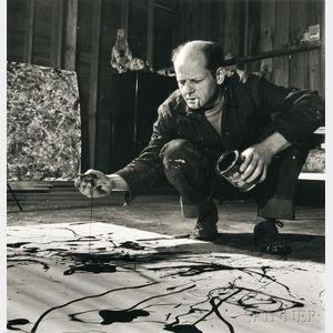 Martha Holmes (American, 1923-2006) Jackson Pollock Working in His Barn Studio, Springs, New York