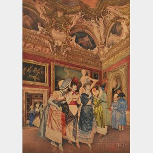 Giovanni Filosa (Italian, 1850-1935) Gallery Views of Pitti Palace
