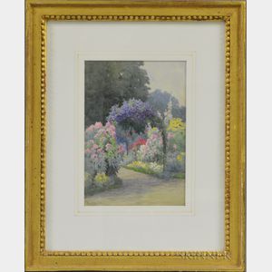 Rosa Wallis (British, 1857-c. 1930) Path through a Summer Garden