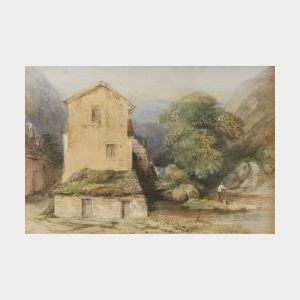Thomas Colman Dibden (British, 1810-1893) Fishing by the Old Mill