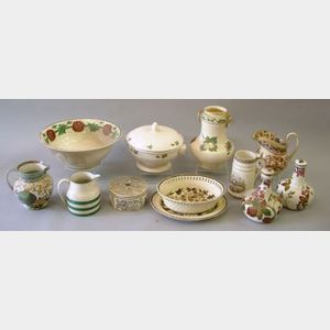 Twelve Wedgwood Decorated Queen's Ware Items