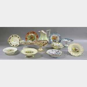Eleven Assorted Wedgwood Transfer Decorated Ceramic Tableware Items and a Decorated Wedgwood Porcelain Pitcher