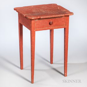 Red-painted One-drawer Stand