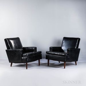 Pair of Design Research Upholstered Library Chairs