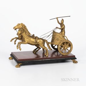 Gilt-bronze Gladiator and Chariot