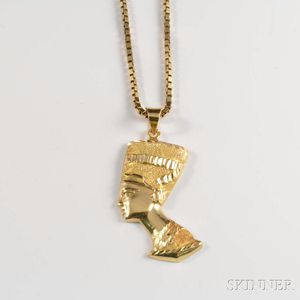 14kt Gold Nefertiti Pendant