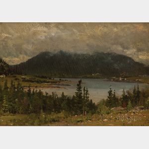 John Joseph Enneking (American, 1841-1916) Brown Mountain, Somes Sound, S.W. Harbour