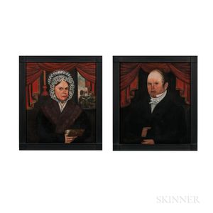 American School, Early 19th Century Portraits of Mr. and Mrs. Abraham Martling