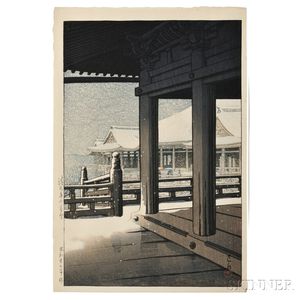 Kawase Hasui (1883-1957),Snow at Kiyomizu Temple