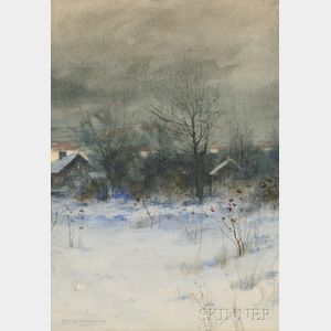 Charles Warren Eaton (American, 1857-1937) Snowy Landscape at Dusk