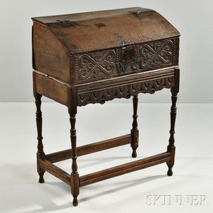 Elizabethan-style Oak Box on Stand