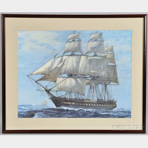 Chromolithograph of the USS Constitution