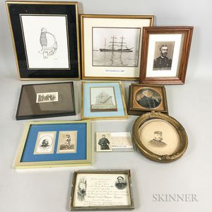 Group of Framed Civil War-era Items