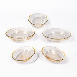 Five Murano Glass Bowls Attributed to Archimede Seguso