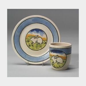 Paul Revere Pottery Mug and Dish