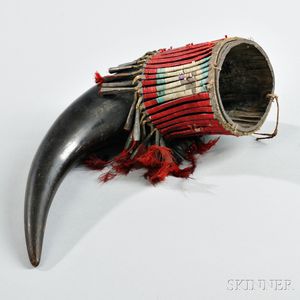 Central Plains Quill Decorated Buffalo Horn Cup