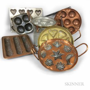 Eight Copper Food Molds