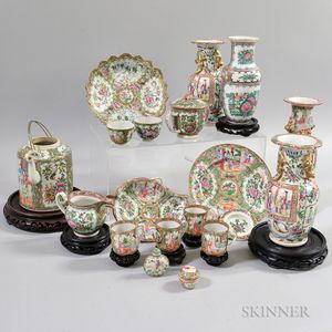 Group of Rose Medallion Ceramic Tableware