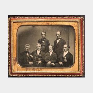 Quarter Plate Daguerreotype of Five Historical Figures