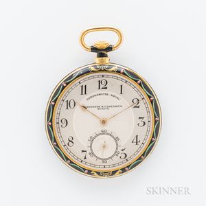 Vacheron & Constantin 18kt Gold and Enameled Open-face Watch