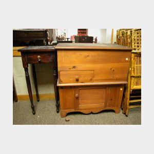 Pine Commode and a Federal Cherry One-Drawer Light Stand.