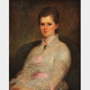 Rosina Emmet Sherwood (American, 1854-1948) Young Woman in White and Pink