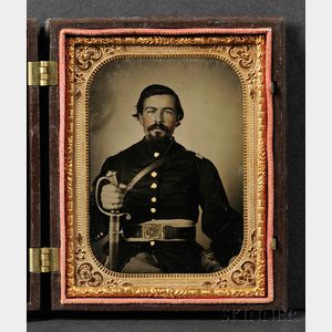 Quarter Plate Tintype Portrait of a Union Soldier