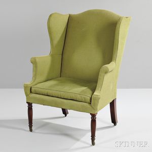 Mahogany Upholstered Easy Chair