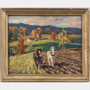 MacIvor Reddie (American, 1899-1966) Plowing, Autumn