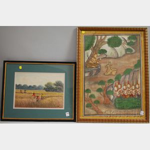 Two Framed Asian Paintings