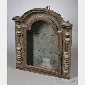 Italian Polychrome Reliquary Hanging Cabinet