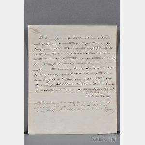 Polk, James K. (1795-1849) Autograph Letter Signed, 1 February 1834.