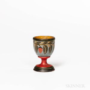 Polychrome Painted Lehnware Egg Cup