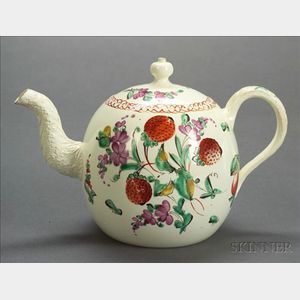 Wedgwood Queen's Ware Strawberry Decorated Teapot and Cover