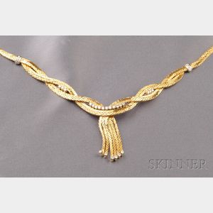 18kt Gold and Diamond Waterfall Necklace