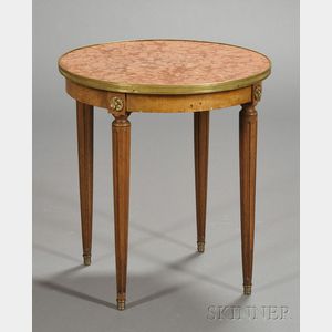 Louis XVI Style Bronze-mounted Mahogany and Marble-top Circular Occasional Table
