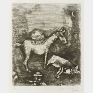 Marc Chagall (Russian/French, 1887-1985) Plate from Jean De La Fontaine, FABLES