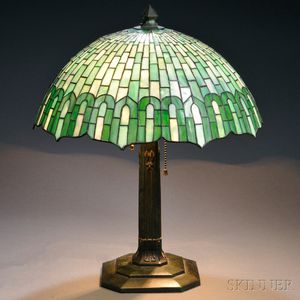 Mosaic Glass Table Lamp Attributed to Gorham