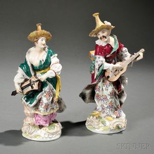 Pair of Nymphenburg Porcelain Malabar Figures